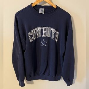 Vintage 90s Logo 7 NFL Dallas Cowboys Crewneck Sweatshirt – Navy – Large